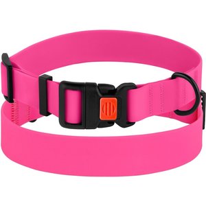CollarDirect Waterproof PVC Coated Dog Collar, Pink, Small
