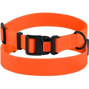 CollarDirect Waterproof PVC Coated Dog Collar, Orange, Small