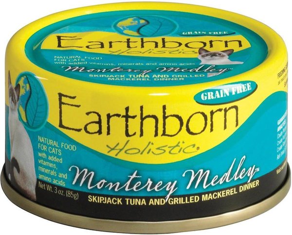 Earthborn Holistic Monterey Medley Grain-Free Natural Canned Cat & Kitten Food, 3-oz, case of 24, bundle of 2 slide 1 of 7