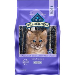 Blue Buffalo Wilderness Kitten Chicken Recipe Grain-Free Dry Cat Food, 5-lb bag, bundle of 2