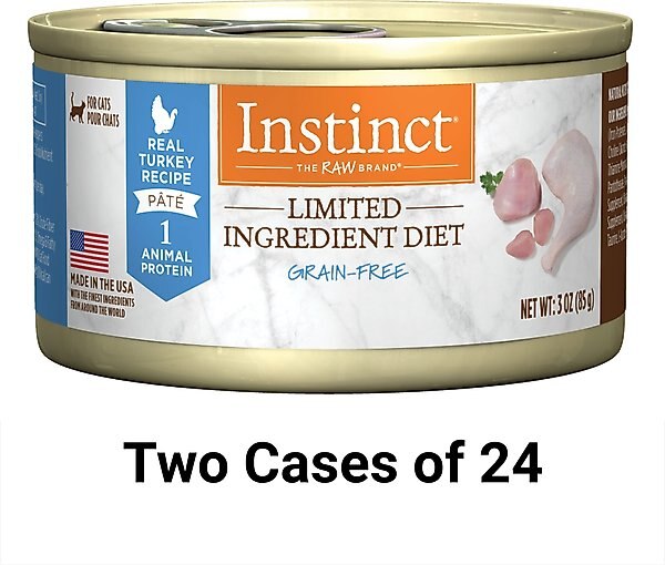 Instinct Limited Ingredient Diet Grain-Free Pate Real Turkey Recipe Natural Wet Canned Cat Food, 3-oz, case of 24, bundle of 2 slide 1 of 11