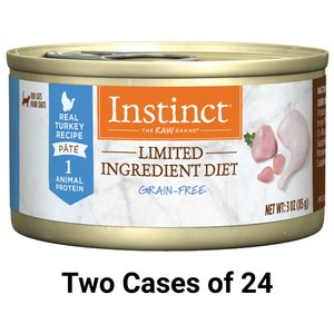 Instinct Limited Ingredient Diet Grain-Free Pate Real Turkey Recipe Natural Wet Canned Cat Food, 3-oz, case of 24, bundle of 2