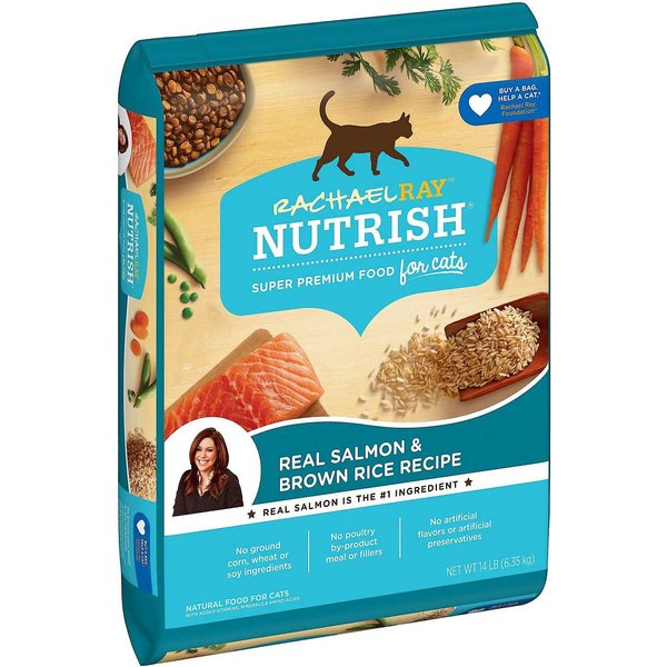 RACHAEL RAY NUTRISH Salmon & Brown Rice Recipe Dry Cat Food, 28-lb bag ...