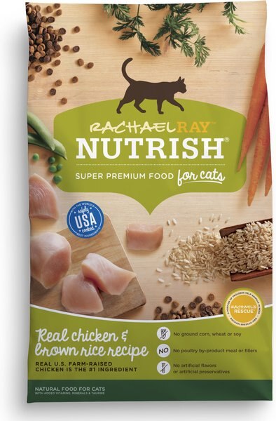 Rachael Ray Nutrish Natural Chicken & Brown Rice Recipe Dry Cat Food, 6-lb bag, bundle of 2 slide 1 of 8