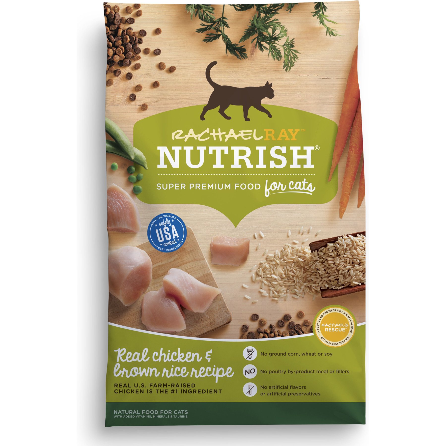 Rachael Ray Nutrish Natural Chicken & Brown Rice Recipe Dry Cat Food, 6 