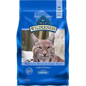 Blue Buffalo Wilderness Indoor Chicken Recipe Grain-Free Dry Cat Food, 2-lb bag, bundle of 2