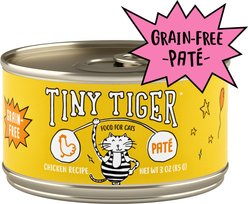 Tiny Tiger Pate Chicken Recipe Grain-Free Canned Cat Food, 3-oz, case of 48