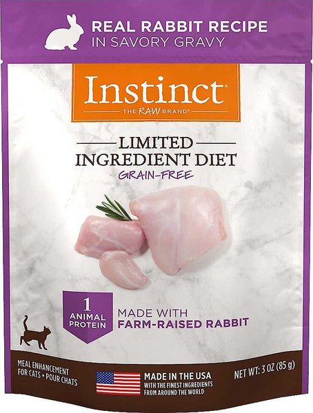 Instinct Limited Ingredient Diet Grain-Free Cuts & Gravy Real Rabbit Recipe Wet Cat Food Topper, 3-oz pouch, case of 24, bundle of 2 slide 1 of 5