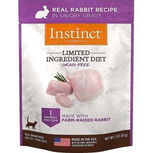 Instinct Limited Ingredient Diet Grain-Free Cuts & Gravy Real Rabbit Recipe Wet Cat Food Topper, 3-oz pouch, case of 24, bundle of 2