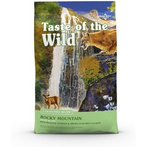 Taste of the Wild Rocky Mountain Roasted Venison & Smoke-Flavored Salmon Grain-Free Dry Cat Food, 14-lb bag, bundle of 2