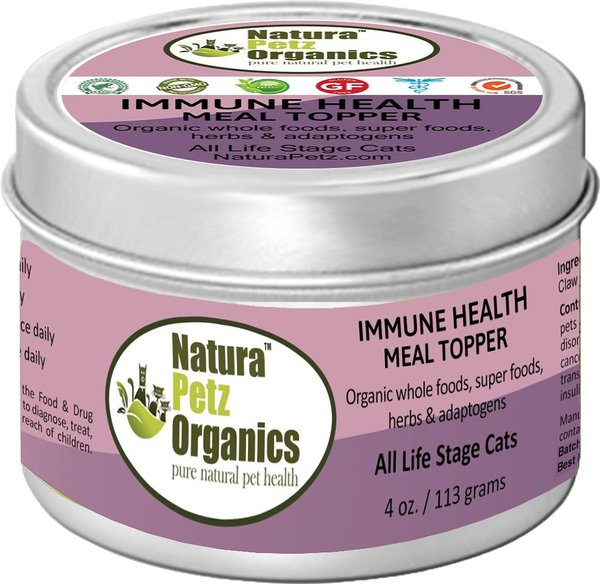 Natura Petz Organics Immune Health Cat Food Topper, 4-oz tin, 4-oz tin, bundle of 2 slide 1 of 1