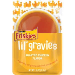 Friskies Lil' Gravies Roasted Chicken Flavor Cat Food Complement, 1.55-oz, case of 16, 1.55-oz, case of 16, bundle of 2