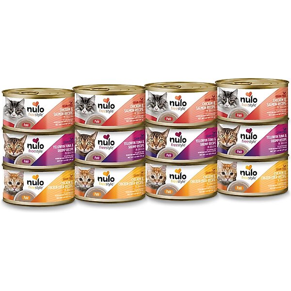 NULO FreeStyle Cat & Kitten GrainFree Pate Variety Pack Cat Food, 2.8