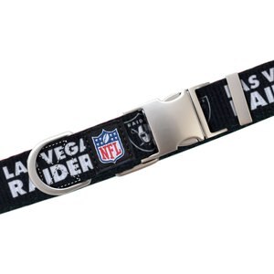 Littlearth NFL Premium Dog & Cat Collar, Las Vegas Raiders, Large