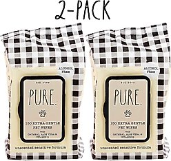 Rae Dunn PURE. Unscented Dog Wipes, 150 count, 2 pack
