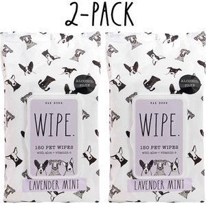 Rae Dunn WIPE. Aloe & Vitamin E Lavender Mint Scent Dog Wipes, 150 count, 2 pack