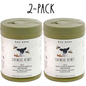 Rae Dunn Anti-Itch Formula Cannister Dog Wipes, 200 count, 2 pack