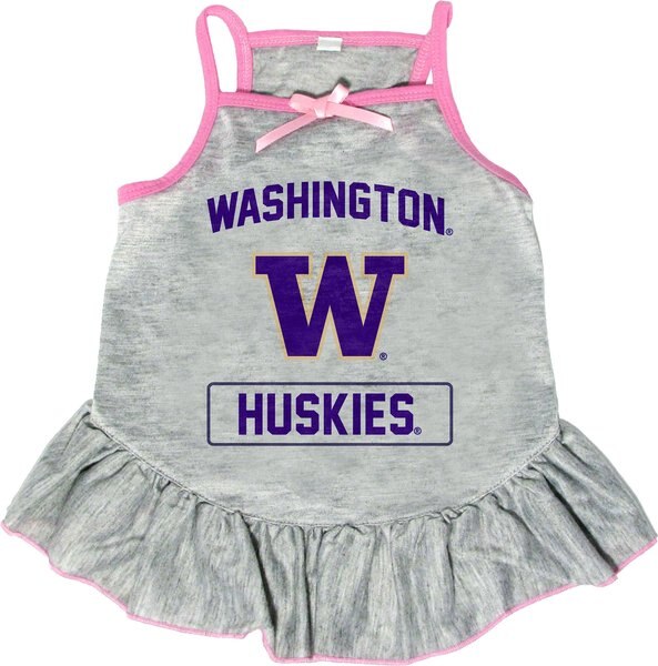 Littlearth NCAA Dog & Cat Dress, Washington Huskies, Medium slide 1 of 2