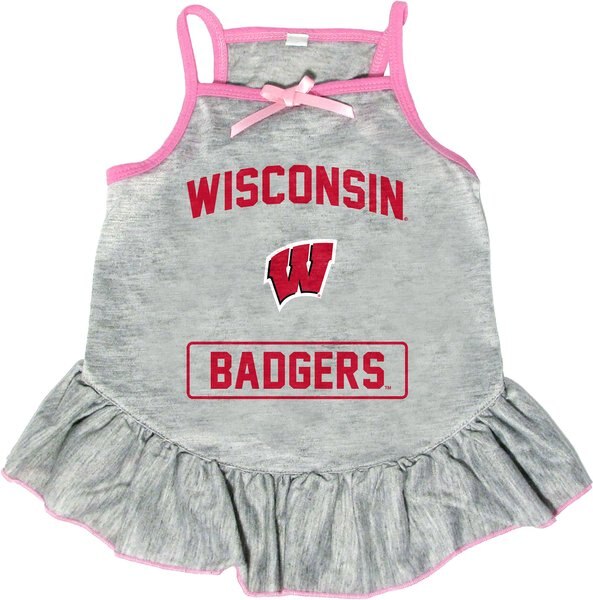Littlearth NCAA Dog & Cat Dress, Wisconsin Badgers, Medium slide 1 of 3