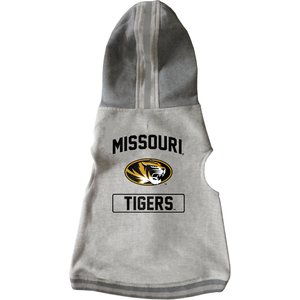 Littlearth NCAA Dog & Cat Hooded Crewneck Sweater, Missouri Tigers, Teacup