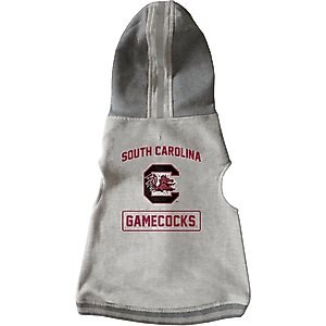 Littlearth NCAA Dog & Cat Hooded Crewneck Sweater, South Carolina Fighting Gamecocks, Teacup