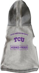 Littlearth NCAA Dog & Cat Hooded Crewneck Sweater, Texas Christian University, Large