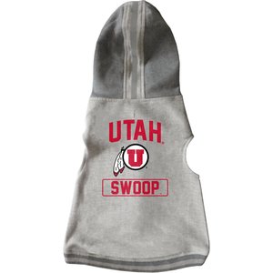 Littlearth NCAA Dog & Cat Hooded Crewneck Sweater, Utah Utes, Medium