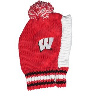 Littlearth NCAA Dog & Cat Knit Hat, Wisconsin Badgers, Large