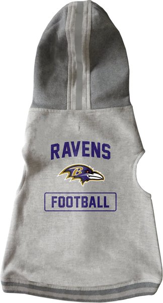 Littlearth NFL Dog & Cat Hooded Crewneck Sweater, Baltimore Ravens, X-Small slide 1 of 1