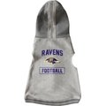 Littlearth NFL Dog & Cat Hooded Crewneck Sweater, Baltimore Ravens, X-Small