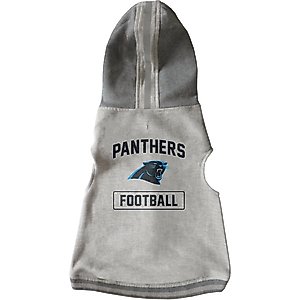 Littlearth NFL Dog & Cat Hooded Crewneck Sweater, Carolina Panthers, Teacup