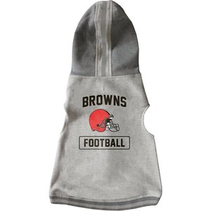Littlearth NFL Dog & Cat Hooded Crewneck Sweater, Cleveland Browns, X-Small