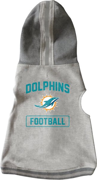 Littlearth NFL Dog & Cat Hooded Crewneck Sweater, Miami Dolphins, X-Small slide 1 of 1