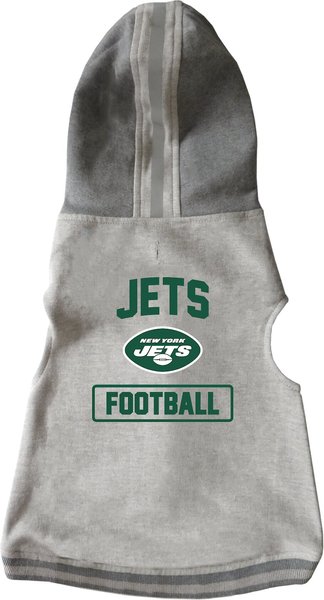 Littlearth NFL Dog & Cat Hooded Crewneck Sweater, New York Jets, X-Small slide 1 of 2