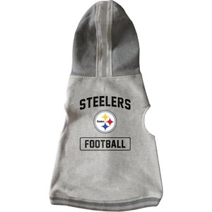 Littlearth NFL Dog & Cat Hooded Crewneck Sweater, Pittsburgh Steelers, Small