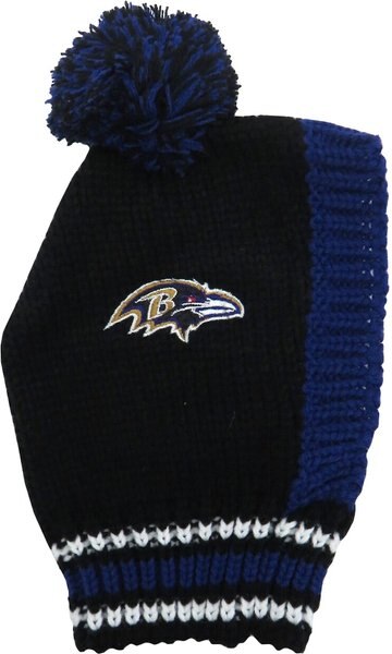 Littlearth NFL Dog & Cat Knit Hat, Baltimore Ravens, Medium slide 1 of 2
