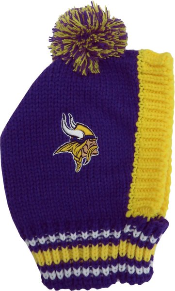 Littlearth NFL Dog & Cat Knit Hat, Minnesota Vikings, Medium slide 1 of 2