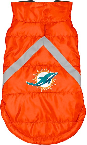 Littlearth NFL Dog & Cat Puffer Vest, Miami Dolphins, X-Large slide 1 of 4