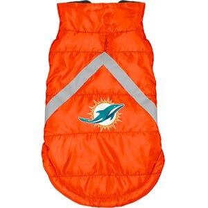 Littlearth NFL Dog & Cat Puffer Vest, Miami Dolphins, Teacup