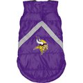 Littlearth NFL Dog & Cat Puffer Vest, Minnesota Vikings, X-Large