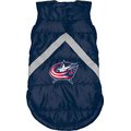 Littlearth NHL Dog & Cat Puffer Vest, Columbus Blue Jackets, X-Small