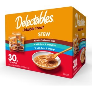 Hartz Delectables Stew Variety Pack Lickable Cat Treats, 0.12-oz tube, 30 count