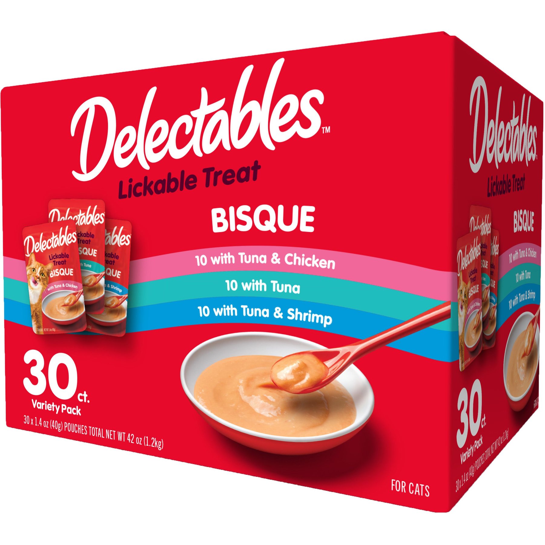 HARTZ Delectables Bisque Variety Pack Lickable Cat Treats 1.4 oz