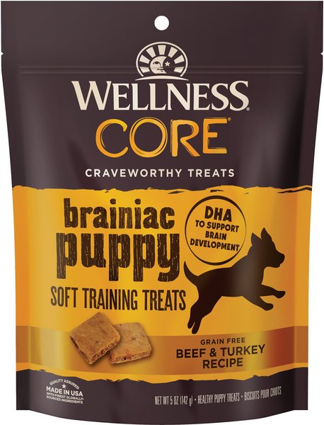 Wellness Brainiac Puppy Beef & Turkey Soft Training Dog Treats, 5-oz bag slide 1 of 10