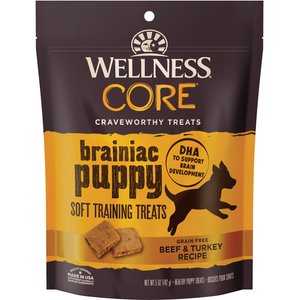 Wellness CORE Brainiac Puppy Beef & Turkey Soft Training Dog Treats, 5-oz bag