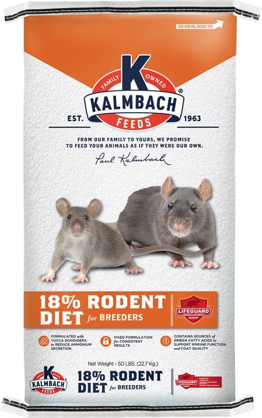 Kalmbach Feeds 18% Rodent Diet Cubes Rats & Mice Food, 50-lbs bag slide 1 of 4