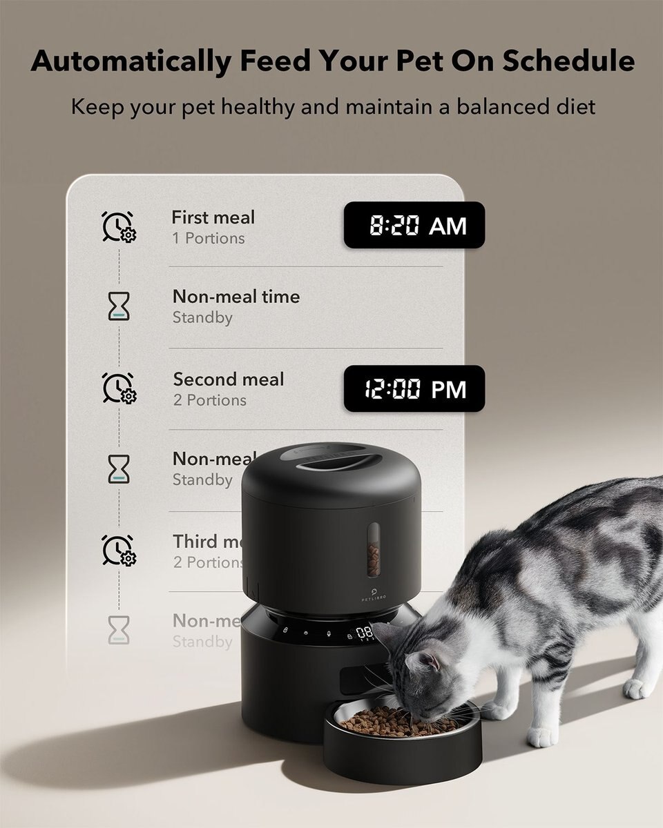 PETLIBRO Granary Automatic Dog & Cat Feeder, Black, 3L