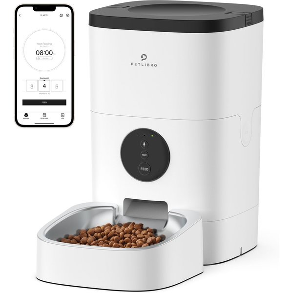 Geeni Smart Feeder, 4 Liter Automatic Pet Dog and Cat Feeder, Wi-Fi Control  Compatible with Alexa and Google Home