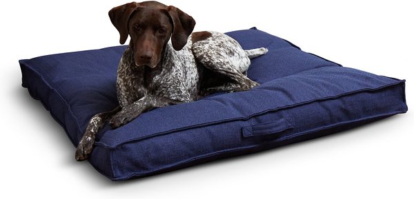 Happy Hounds Milo Square Tufted Pillow Dog Bed, Cobalt, Large slide 1 of 7