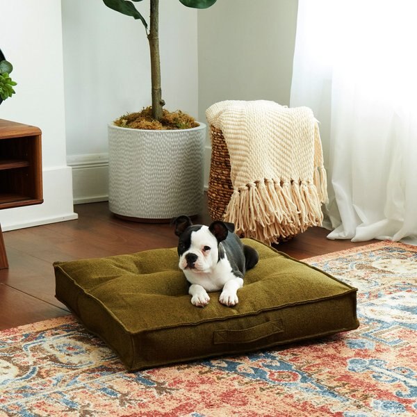Happy Hounds Milo Square Tufted Pillow Dog Bed, Moss, Small slide 1 of 7